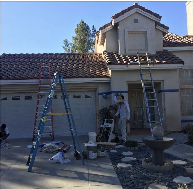 Exterior repaint in progress